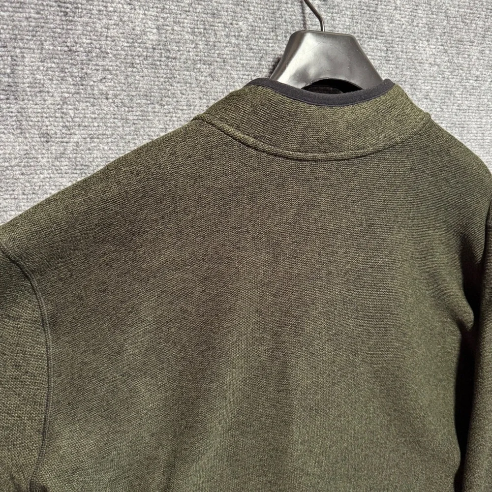 Eddie Bauer XXL Pullover Fleece‎ Olive Green Mens Snap Sweater Heavyweight